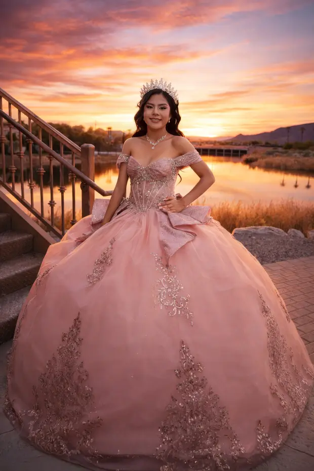 Vertical quinceanera portrait from an UPSTYLE event.